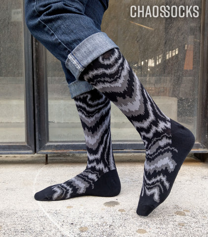 Chaossocks - Marble-men's black grey