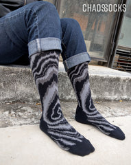 Chaossocks - Marble-men's black grey