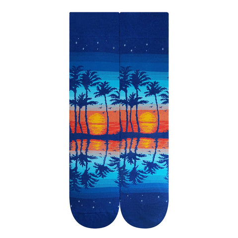 Palm tree with sunset(Blue)