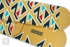 Chaossocks Aztec Triangles Mustard